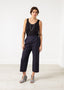 Pantalon large court bleu marine