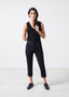 Pantalon court en laine bleu marine