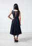 Robe en voile à col en V bleu marine