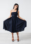 Robe asymétrique bleu marine