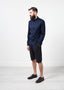 Chemise boutonnée écossaise bleu marine
