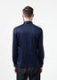 Chemise boutonnée écossaise bleu marine