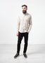 Chemise boutonnée à motifs beige