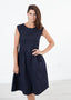 Robe plissée Rita bleu marine foncé