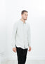 Chemise boutonnée Kasuri en jersey ivoire/noir