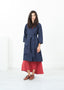 Trench en satin bleu marine