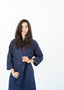 Trench en satin bleu marine