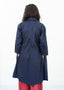 Trench en satin bleu marine
