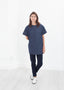 Mini-robe en maille matelassée bleu marine