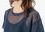 T-shirt en maille bleu marine