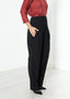 Pantalon à ceinture plissée noir