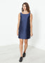Mini-robe trapèze bleue
