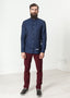 Chemise boutonnée bleu marine