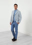 Blazer à cinq boutons en seersucker