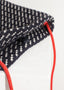 Pochette bandoulière en laine noire/blanche