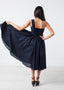 Robe asymétrique bleu marine