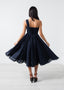 Robe asymétrique bleu marine