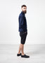 Chemise boutonnée écossaise bleu marine