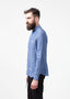 Chemise boutonnée en lin bleu diamant