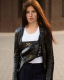 Prahasta Bag in Black with Woven Leather Details
