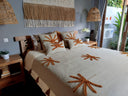 Palm Tree Linen Throw Blanket and Pillow Set