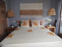 Palm Tree Linen Throw Blanket and Pillow Set