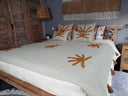 Palm Tree Linen Throw Blanket and Pillow Set