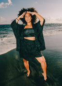 Batwing Kimono in Black on Black