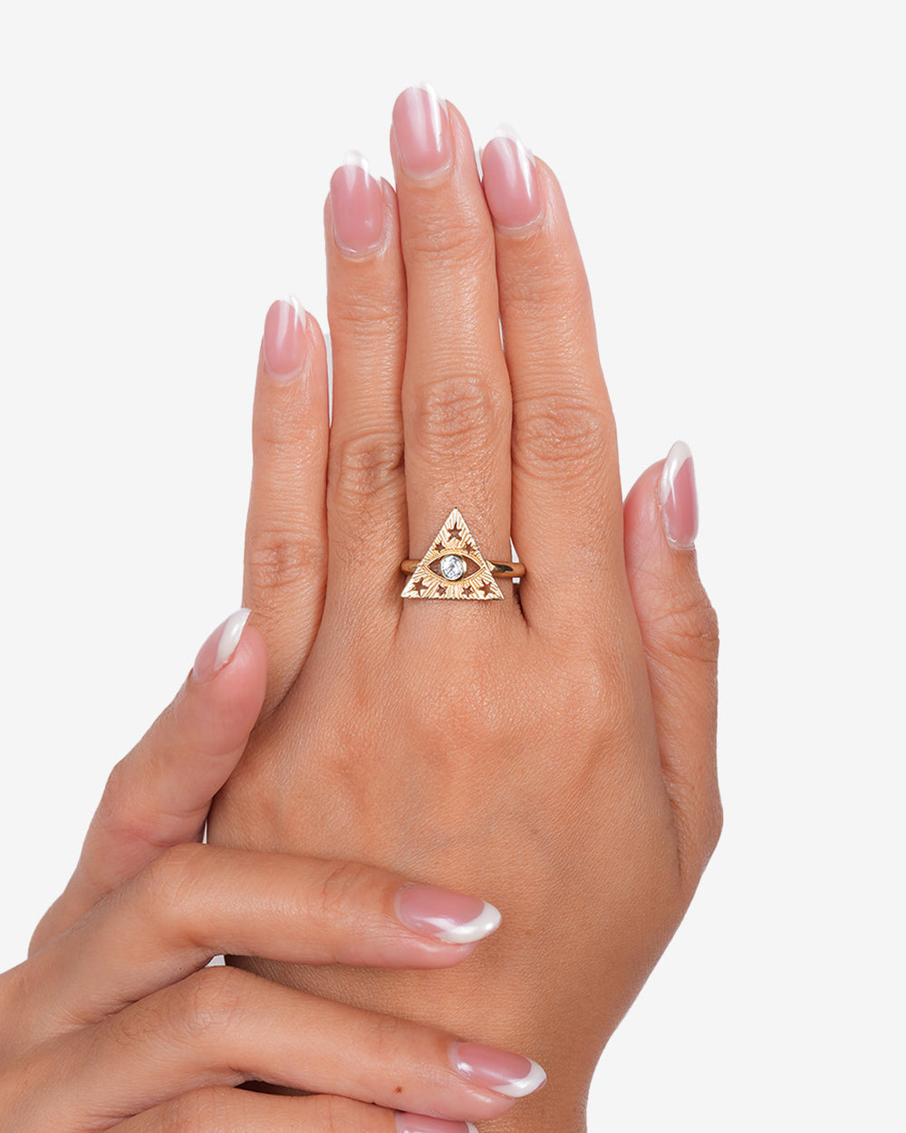 All Seeing Eye Ring With Blue Topaz