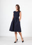 Robe plissée Rita bleu marine foncé