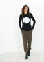 Pantalon en coton suédé kaki