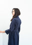 Trench en satin bleu marine