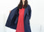 Trench en satin bleu marine