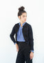 Cardigan à motif matelassé noir/bleu marine