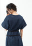 Robe t-shirt matelassée en maille bleu marine