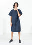 Robe t-shirt matelassée en maille bleu marine