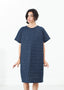 Robe t-shirt matelassée en maille bleu marine