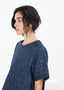 Robe t-shirt matelassée en maille bleu marine