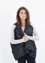 Gilet matelassé en maille noir/blanc