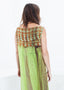 Robe droite en soie en tweed et filet