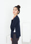 Cardigan carré bleu marine
