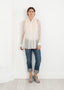 Chemisier arc-en-ciel transparent en blanc