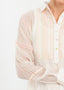 Chemisier arc-en-ciel transparent en blanc