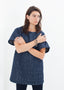 Mini-robe en maille matelassée bleu marine