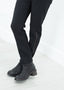 Pantalon slim à fermeture éclair latérale en noir