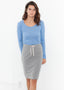 Mini-jupe en jersey Tencel gris chiné