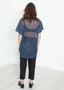 T-shirt en maille bleu marine