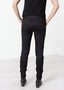 Pantalon à empiècements en cuir noir