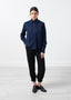 Chemise boutonnée à col en soie transparente