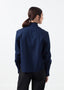 Chemise boutonnée à col en soie transparente